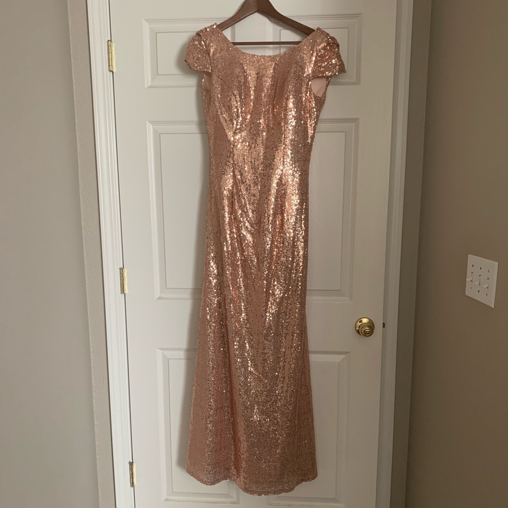Rose gold sequin gown